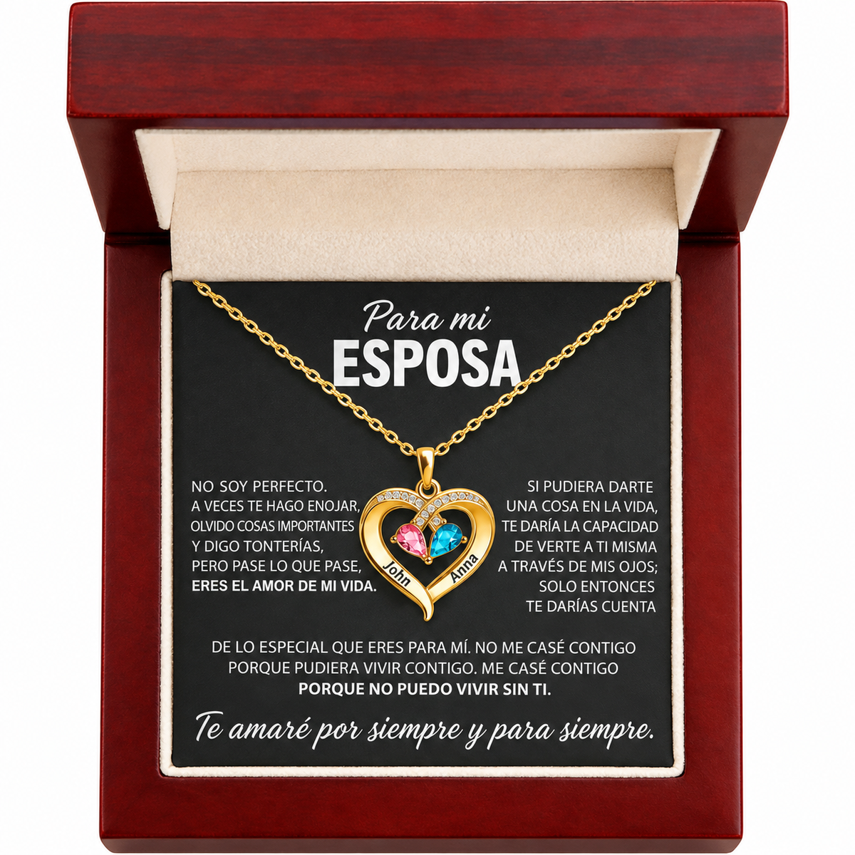 Collar de corazón para mi esposa